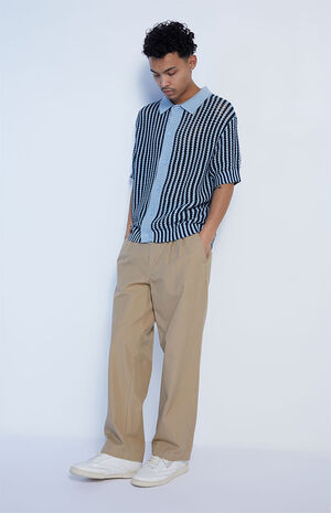 Blue Crochet Polo Sweater image number 4