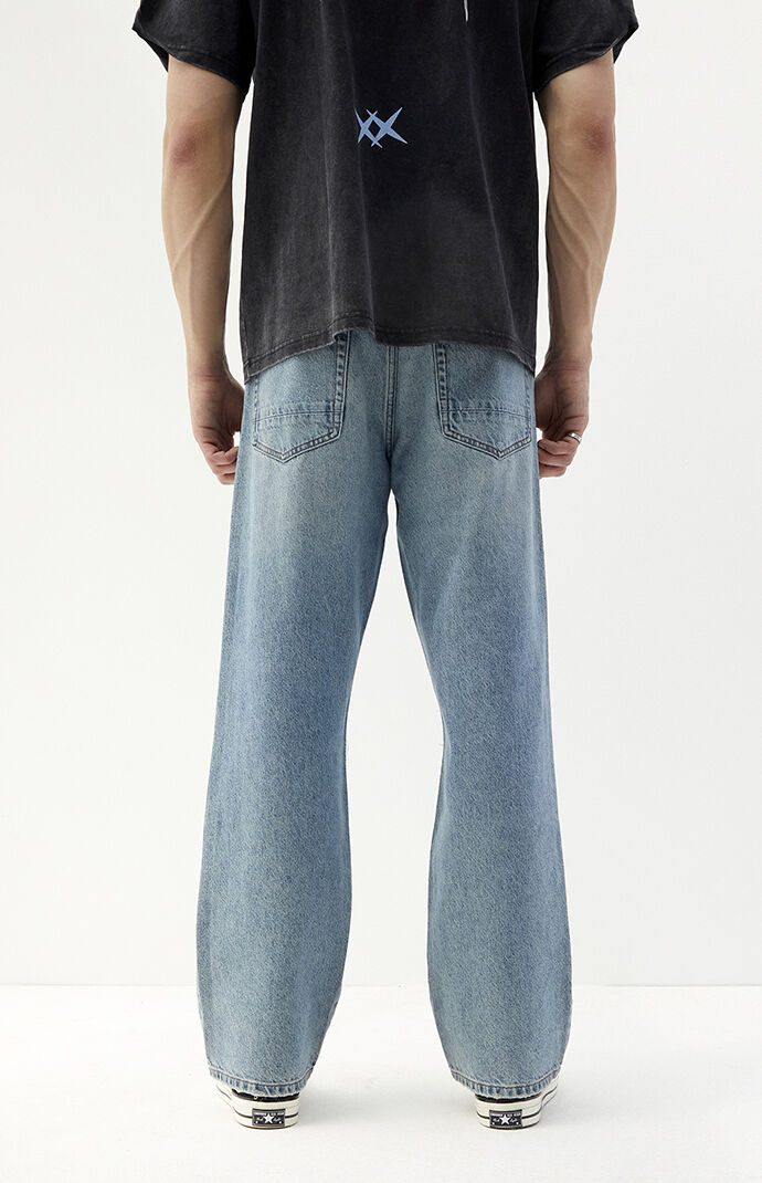 PacSun Medium Indigo Baggy Panel Jeans | PacSun