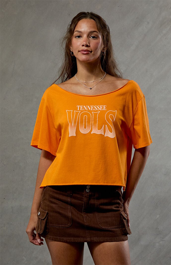 Wild Collective Women's Tennessee Volunteers Off-the-shoulder Oversized T-shirt In Orange