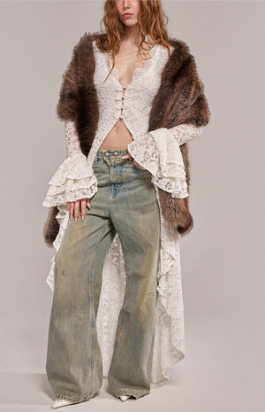 Brown Starlet Faux Fur Scarf image number 3