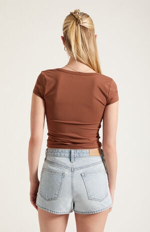 Ivy High Waisted Denim Festival Shorts Light Blue image number 4