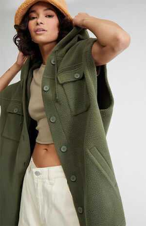 Hooded Polar Fleece Vest image number 1