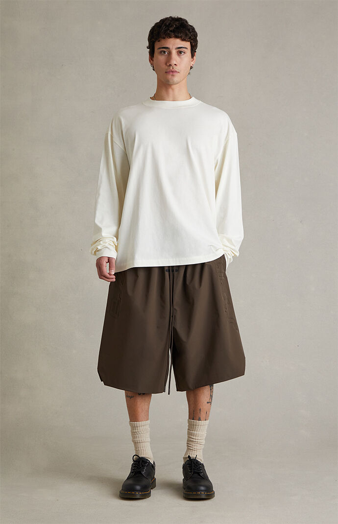 Fear of God ESSENTIALS Brown Active Trace Relaxed Shorts | Pacsun