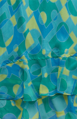 Teal 2000s Y2K Midi Skirt image number 4