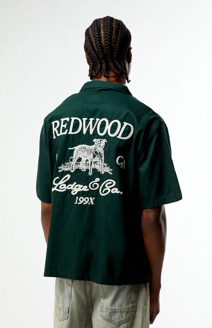 Pacsun Green Redwood Woven Camp Shirt