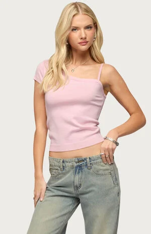 Lorelai Asymmetric Knit Top image number 1