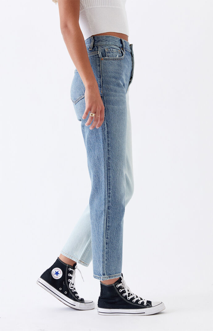 Two Piece High Waisted Straight Leg Jeans