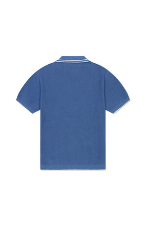 Blue Polo Collar Cardigan Shirt image number 2