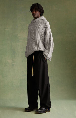 Silver Cloud Cable Knit Hoodie image number 5