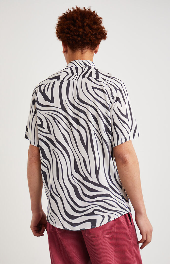 Holiday Printed Short Sleeve Button Up Shirt
