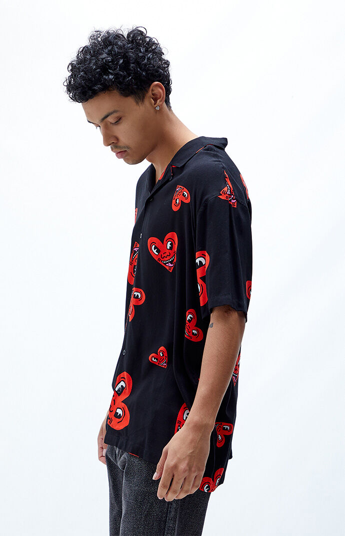 PacSun x Keith Haring Hearts Camp Shirt 