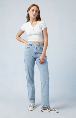 Eco Light Indigo Dad Jeans image number 1