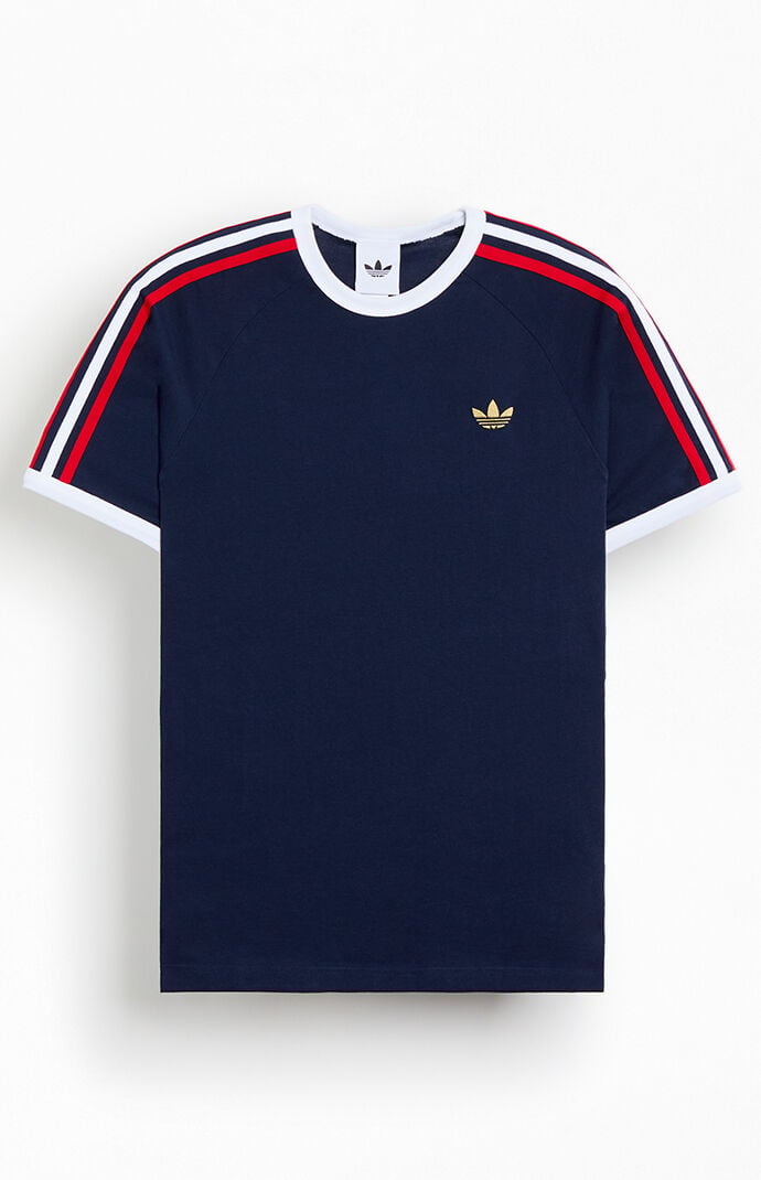 adidas Navy Three Stripe T-Shirt