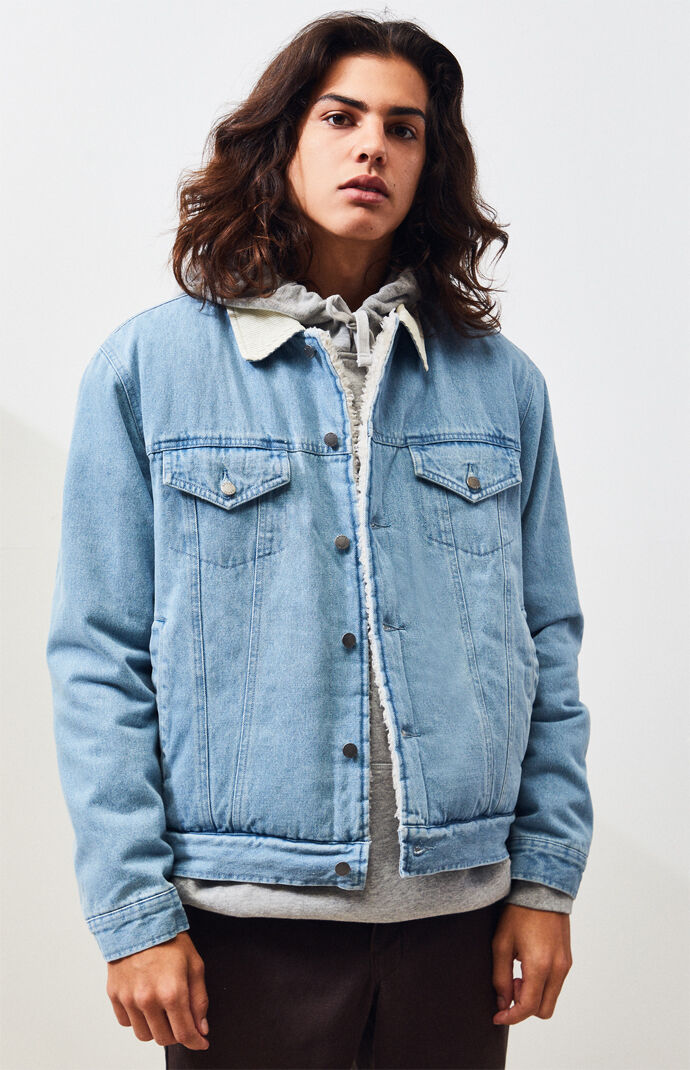 pacsun denim sherpa jacket