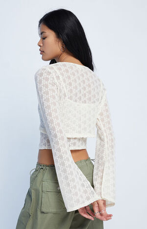 Lace Trim Tie Front Cami Top image number 4