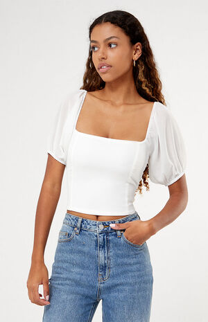 Short Sleeve Bustier Top image number 1