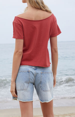 Red Southside Guitars Robyn Off-The-Shoulder Top image number 4