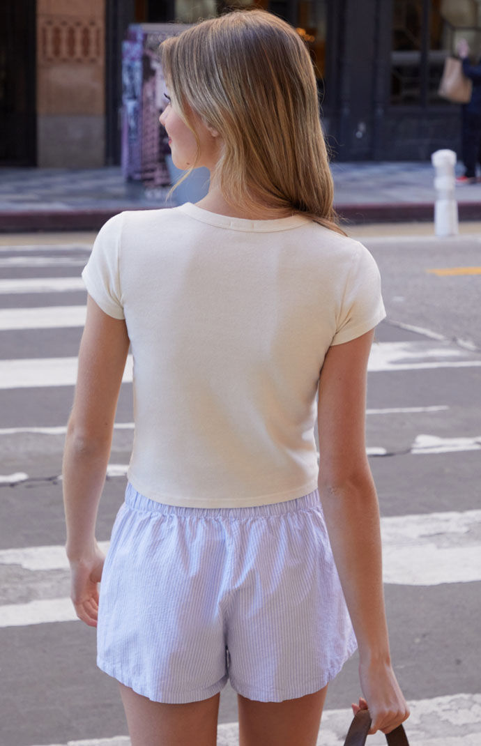 John Galt White & Blue Striped Boxer Shorts