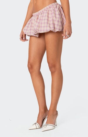 Plaid Bubble Micro Skort image number 4