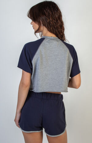 x Everlast Navy Retro Knit Gym Shorts image number 4