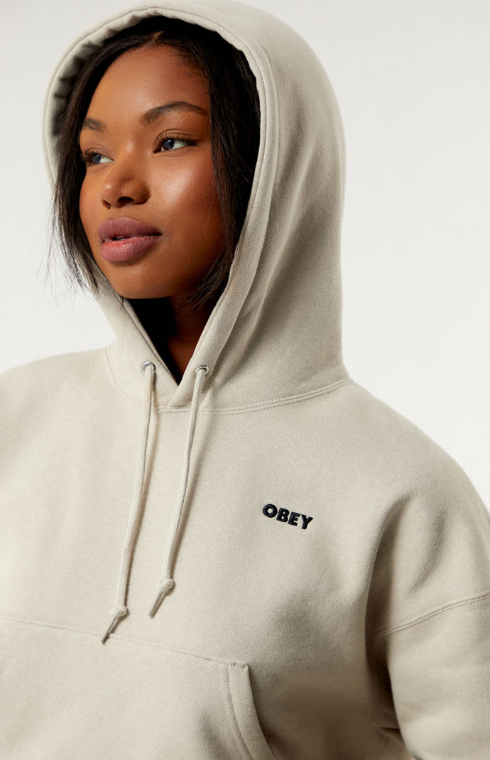 White obey discount hoodie