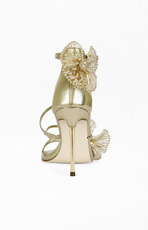 Women's Evanthe Gold Floral Stiletto Sandals image number 3