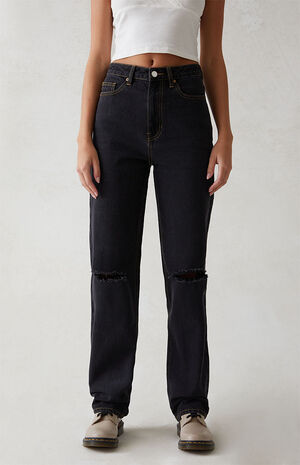 Eco Black Ripped '90s Boyfriend Jeans image number 2