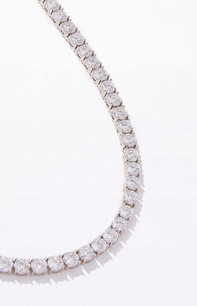 King Ice Silver Tennis Chain Necklace PacSun