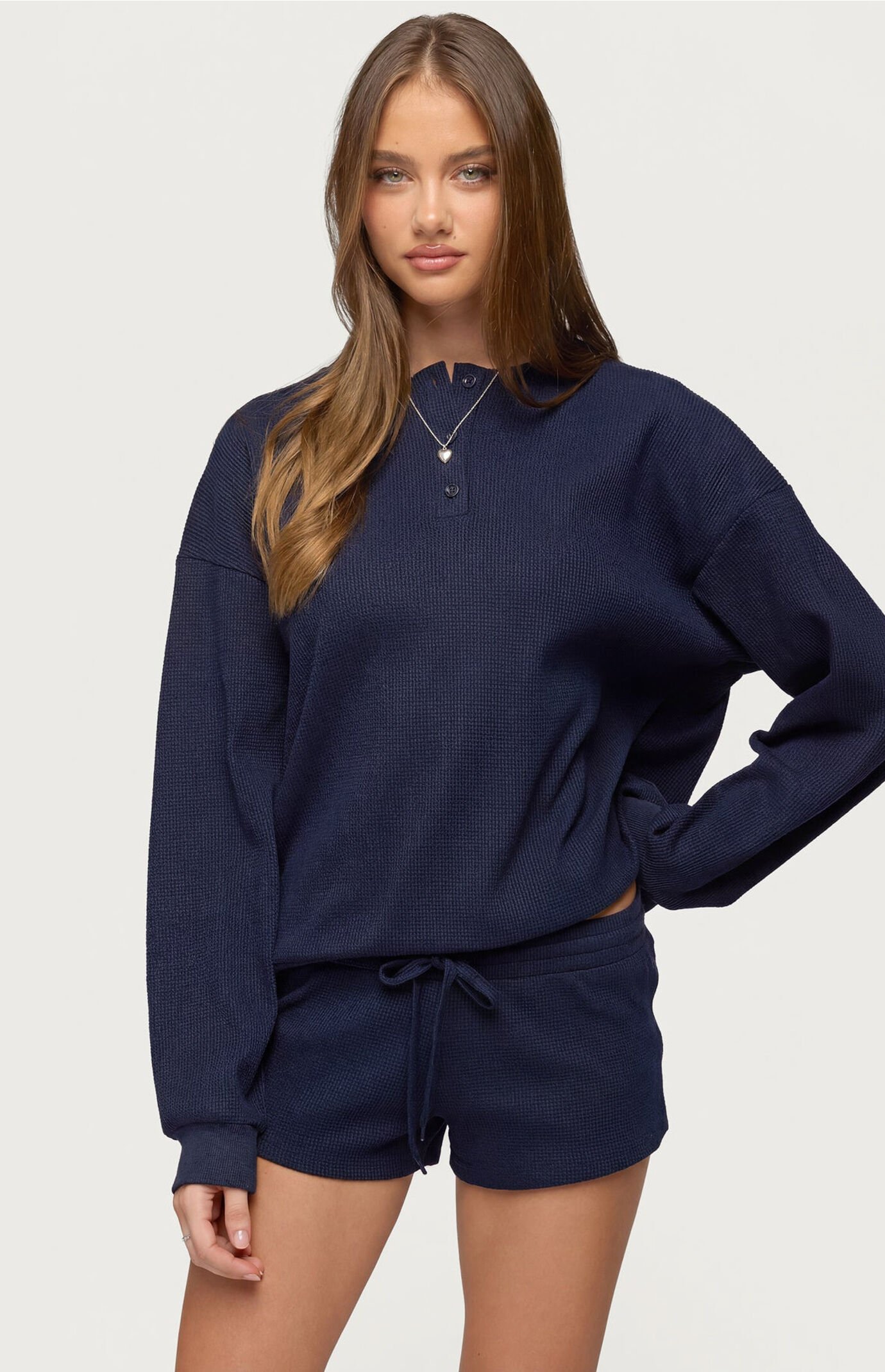 Edikted Baila Waffle Henley Top