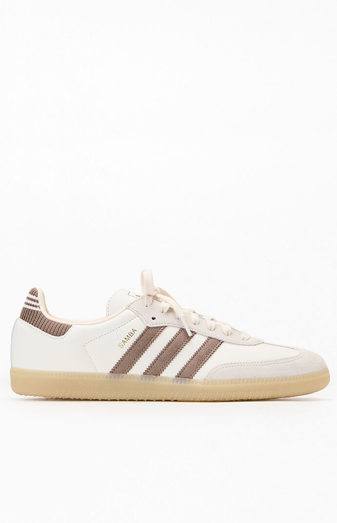 adidas White & Brown Samba OG Shoes