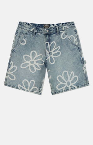 Daisy AOP Denim Carpenter Baggy Shorts image number 1