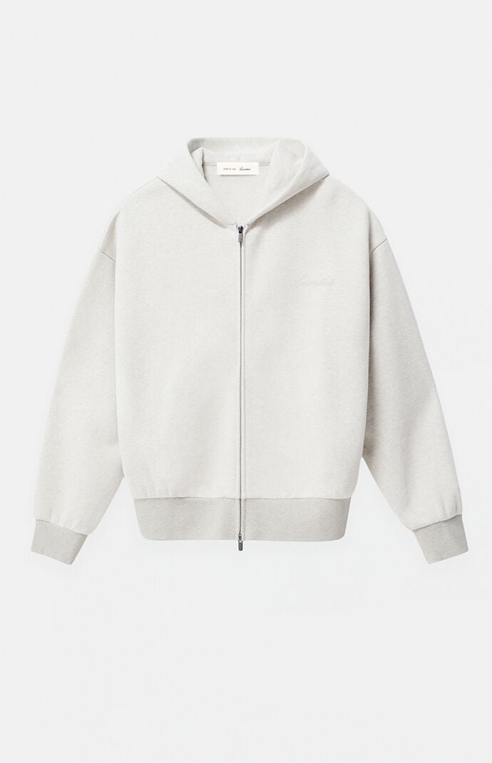Fear of God Oatmeal Heather Signature Classic Full Zip Hoodie