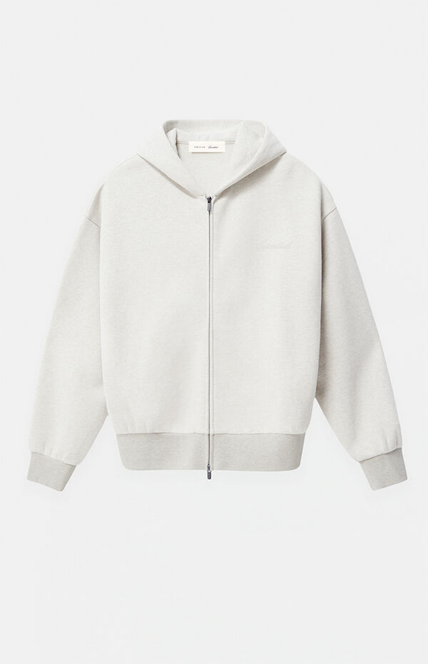 Fear of God ESSENTIALS Oatmeal Heather Signature Classic Full Zip ...
