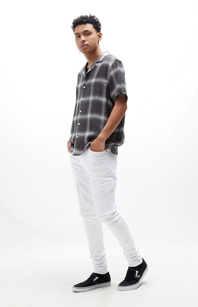 PacSun Max White Cargo Stacked Skinny Jeans PacSun