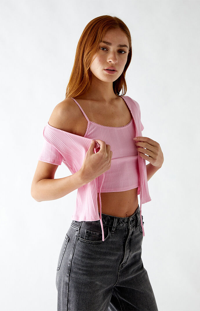 PacCares Blissful Tank and Cardigan TwoPiece Set at