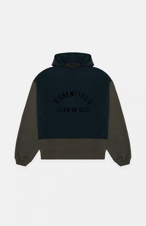 Ink Jet Black Nylon Fleece Hooded Sweatshirt image number 1