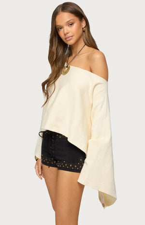 Sharla Off Shoulder Poncho Sweater image number 2