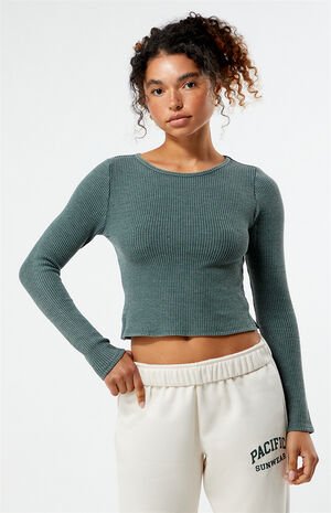 Waffle Knit Long Sleeve Top image number 1