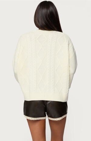Braided Cable Knit Oversized Sweater image number 3
