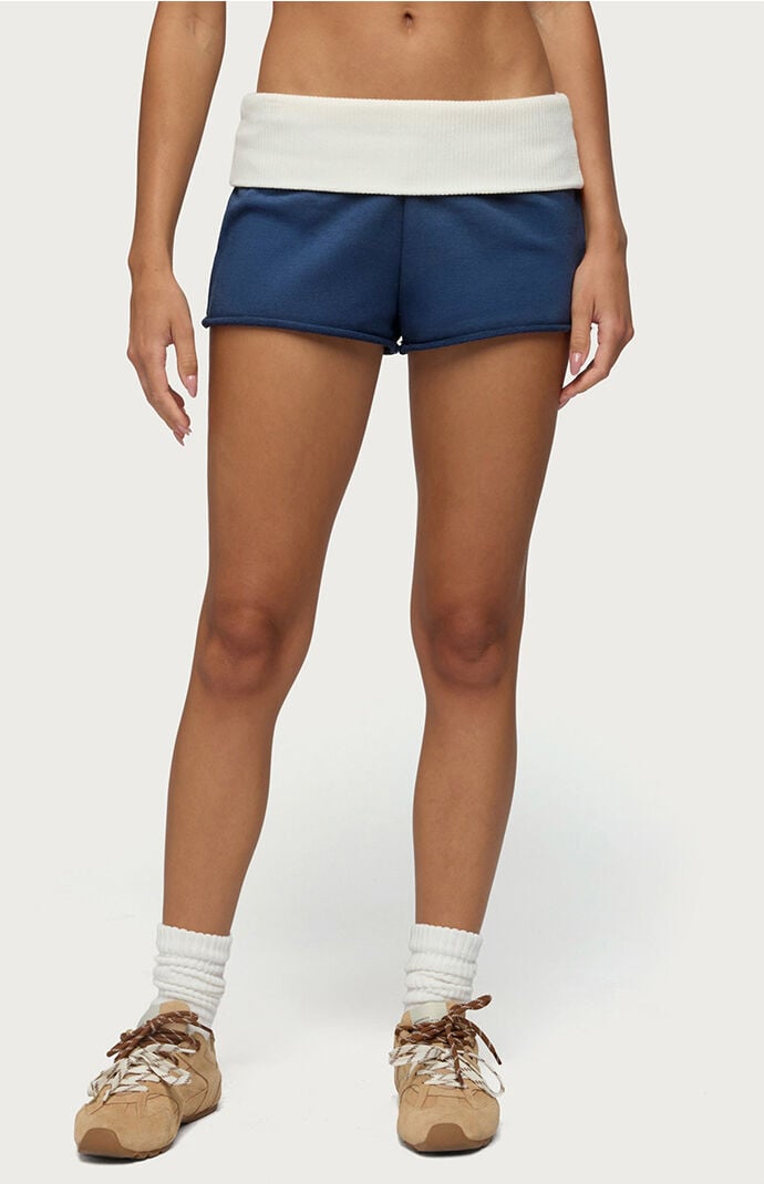 Edikted Stevie Contrast Foldover French Terry Shorts