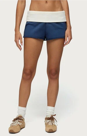 Stevie Contrast Foldover French Terry Shorts image number 1
