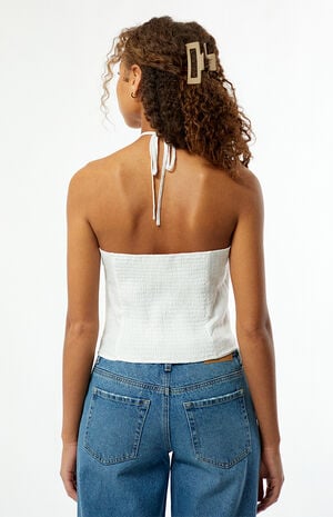 Embroidered Halter Top image number 4