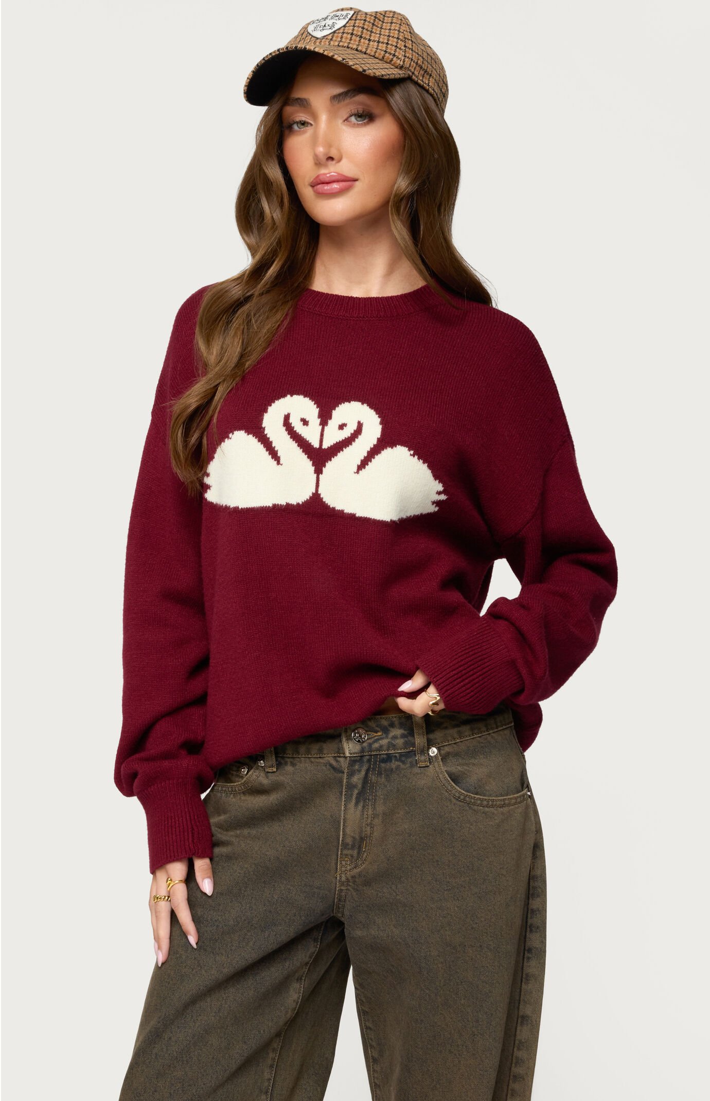 Edikted Swan Oversized Knit Sweater