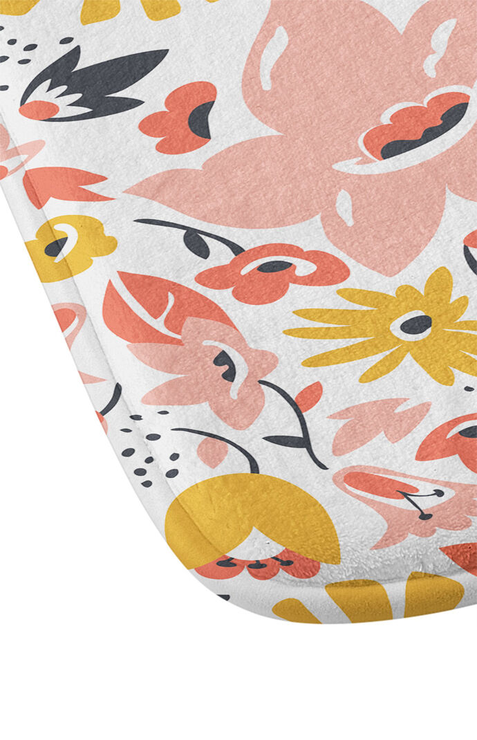 Retro Floral Memory Foam Bath Mat