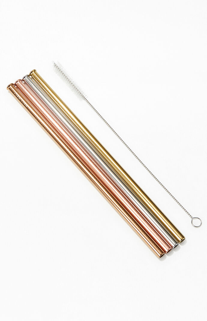 6 Piece Sunbeam Reusable Straw Set