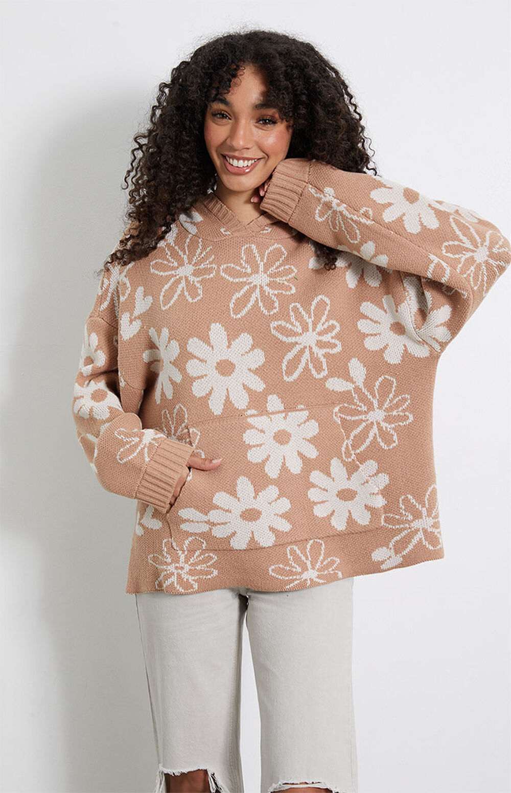 Holly - Striped Knit Hoodie main image 1