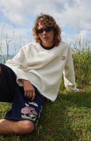 x Pacsun Passion Cropped Waffle Knit Long Sleeve T-Shirt image number 1