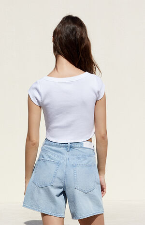 Samantha Cropped Waffle Knit T-Shirt image number 3