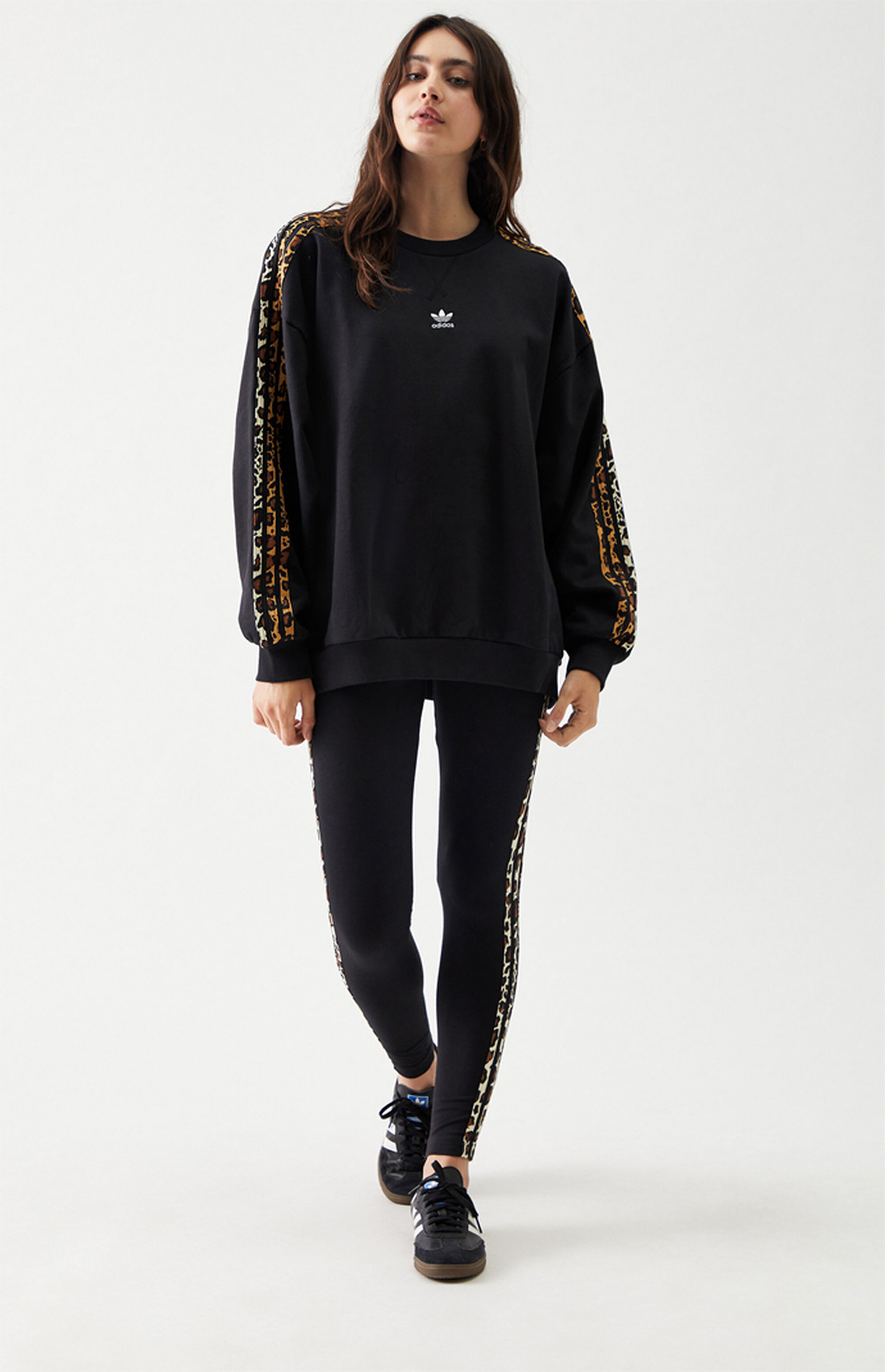 adidas Leopard 3Stripes Leggings PacSun