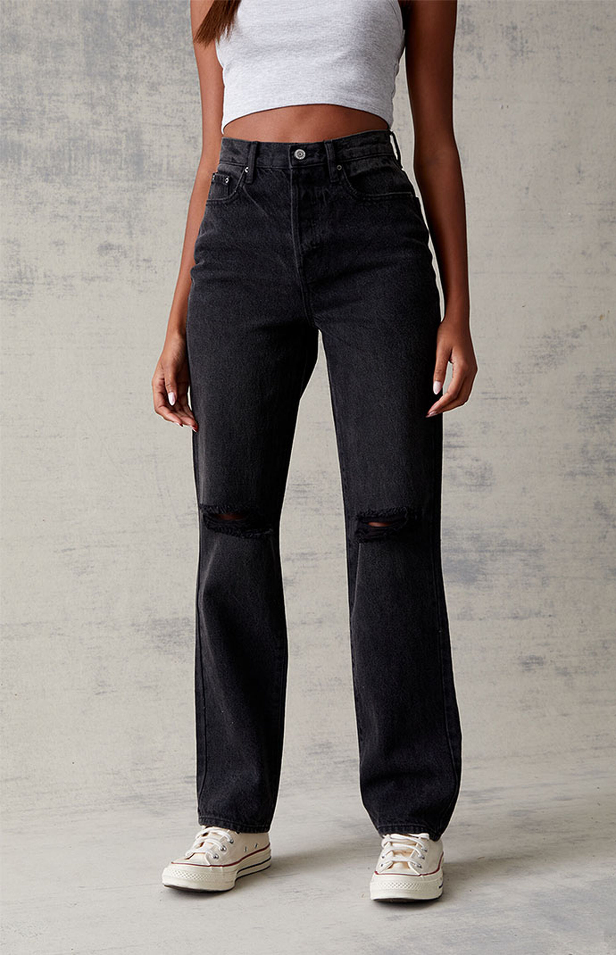 pacsun light blue dad distressed jeans